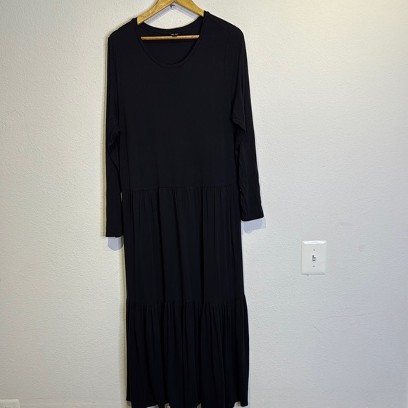 Saint + Sofia Greenwich Tiered Maxi Dress Black size 16 - Picture 4 of 10